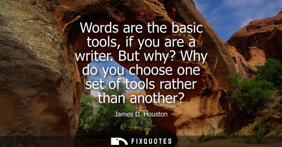 Small: Words are the basic tools, if you are a writer. But why? Why do you choose one set of tools rather than