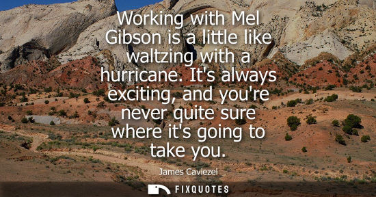 Small: Working with Mel Gibson is a little like waltzing with a hurricane. Its always exciting, and youre neve