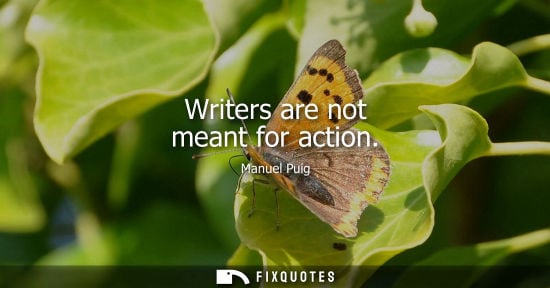 Small: Writers are not meant for action