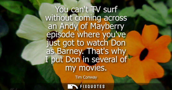 Small: You cant TV surf without coming across an Andy of Mayberry episode where youve just got to watch Don as