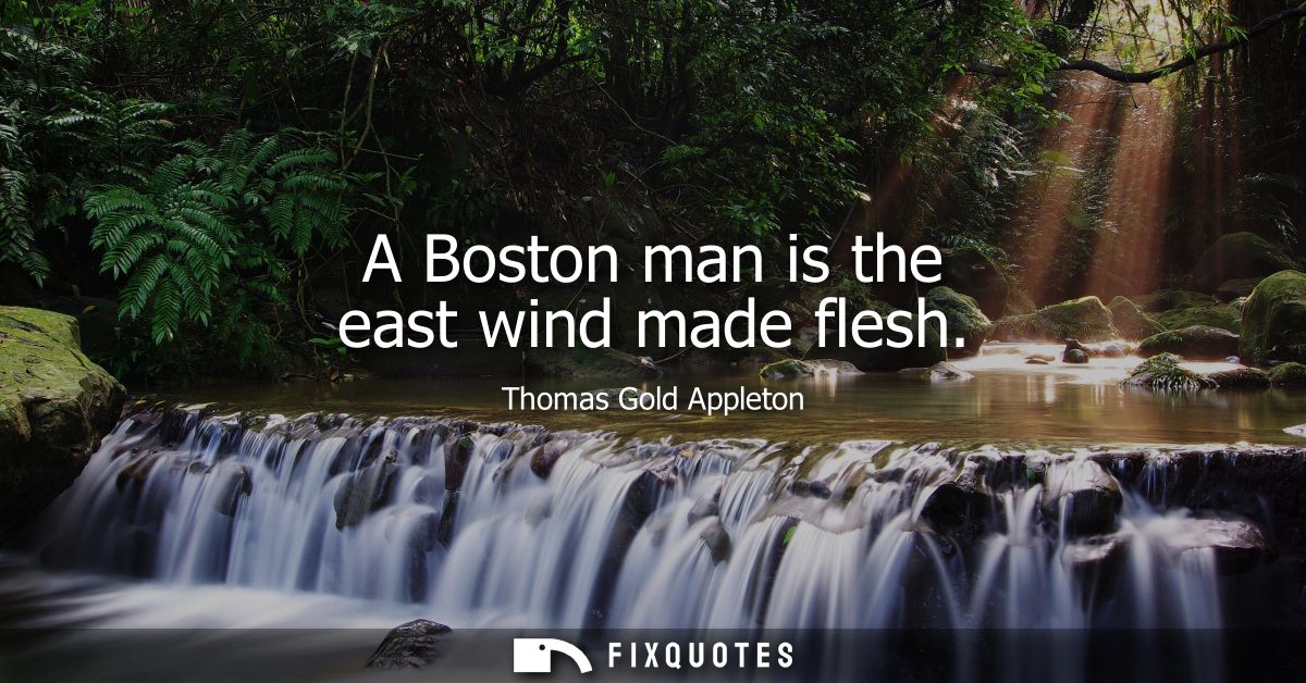 A Boston man is the east wind made flesh