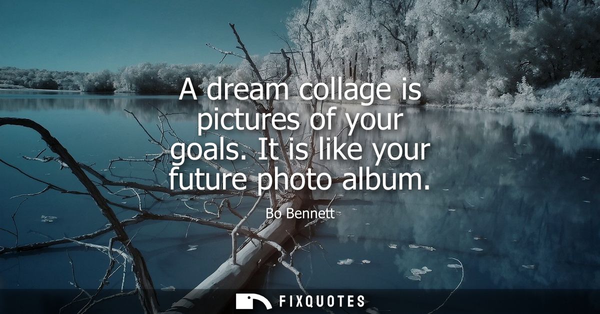 A dream collage is pictures of your goals. It is like your future photo album