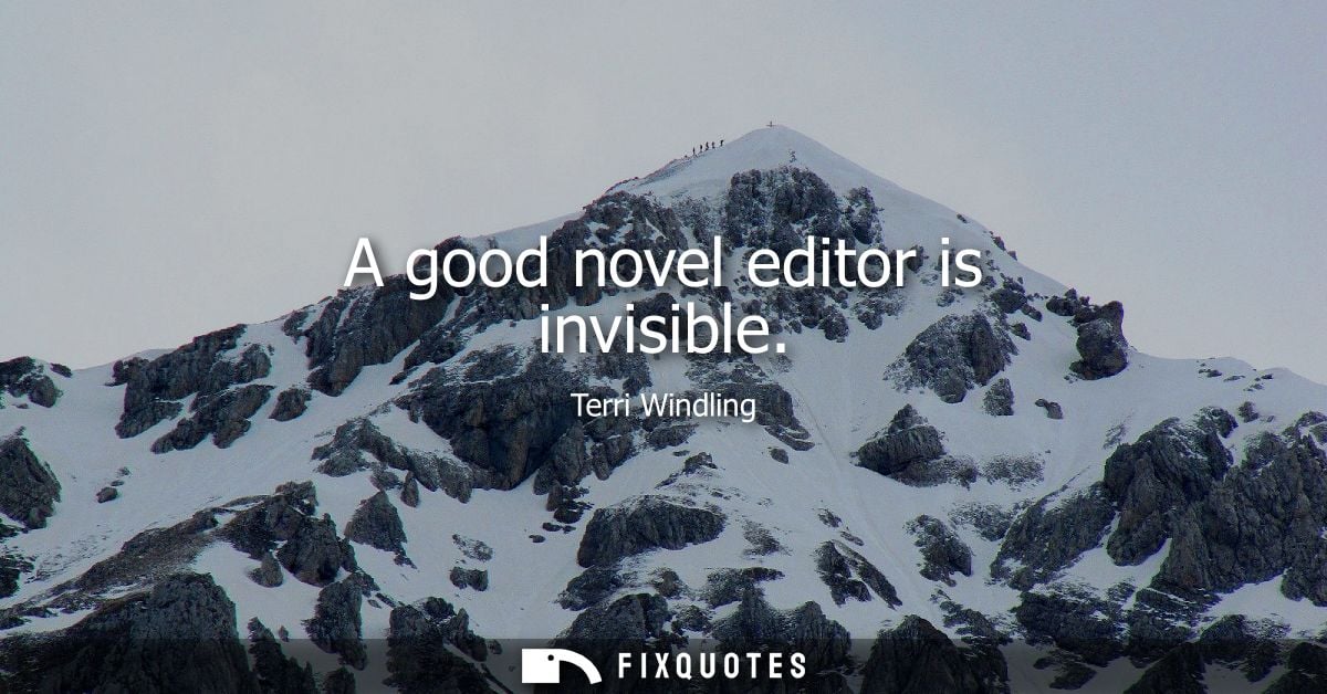 A good novel editor is invisible