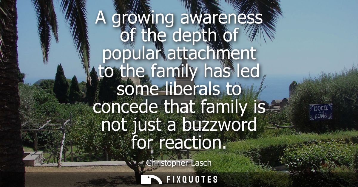 A growing awareness of the depth of popular attachment to the family has led some liberals to concede that family is not