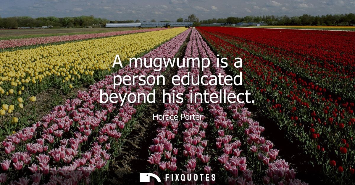 A mugwump is a person educated beyond his intellect