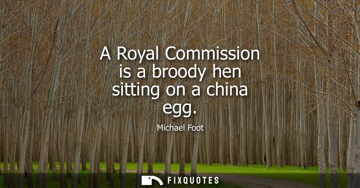 A Royal Commission is a broody hen sitting on a china egg