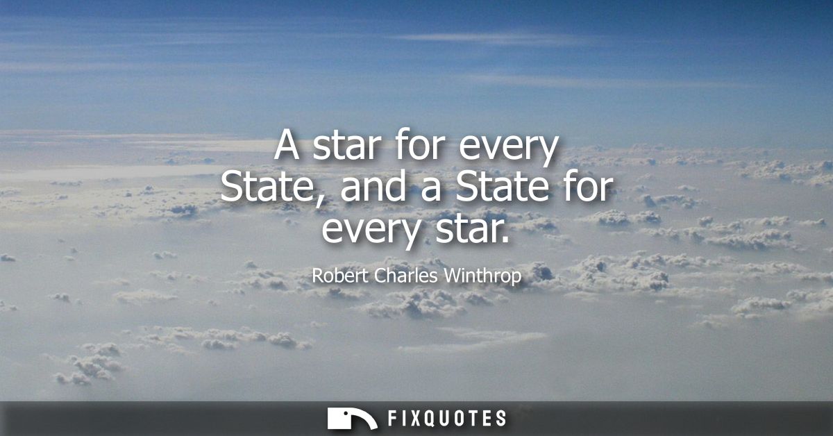 A star for every State, and a State for every star