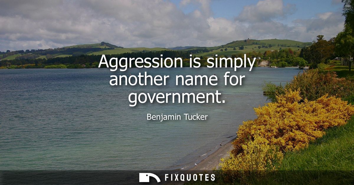 Aggression is simply another name for government
