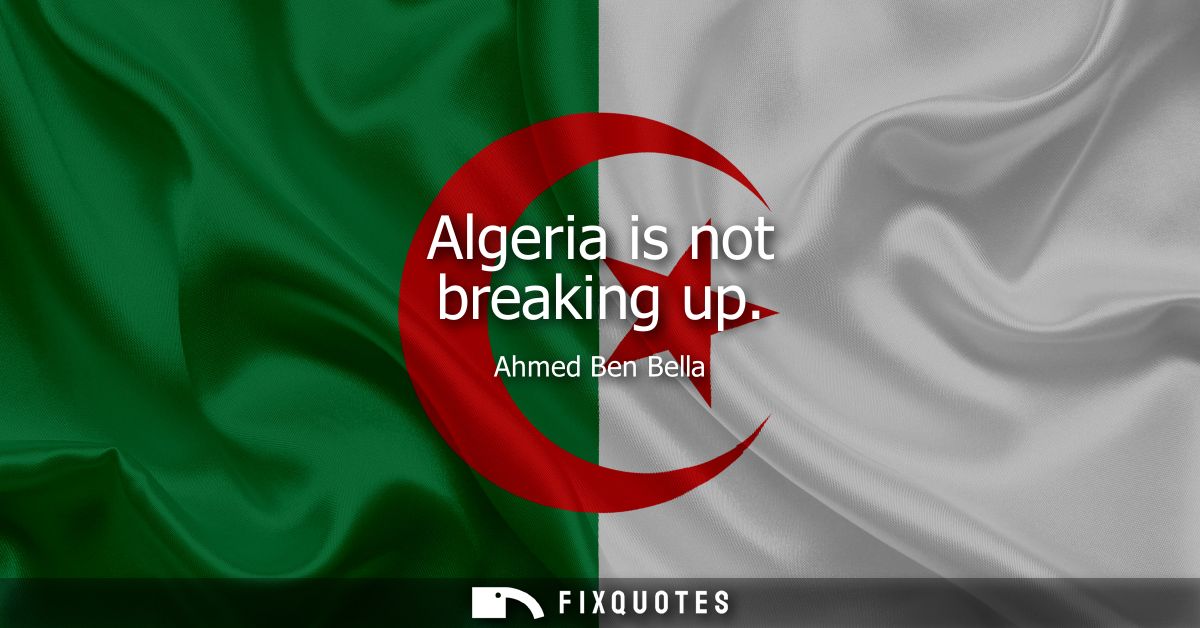 Algeria is not breaking up