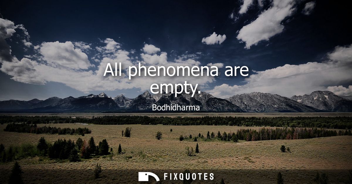 All phenomena are empty