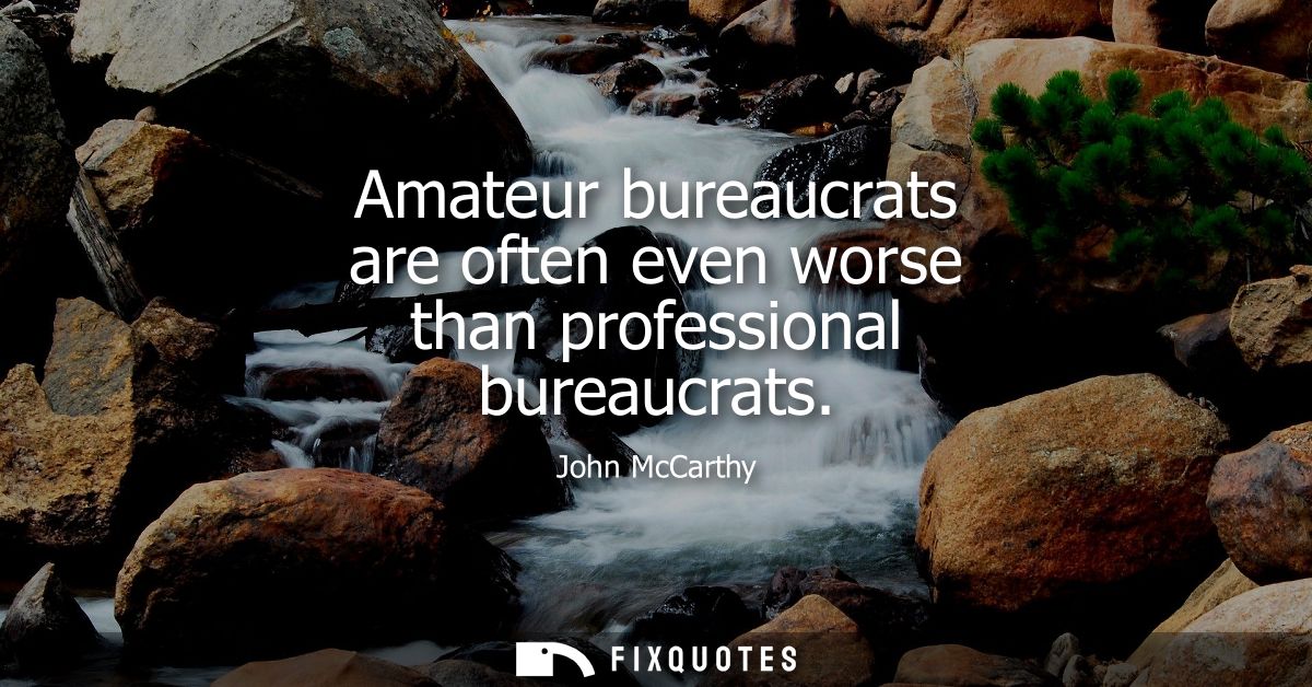 Amateur bureaucrats are often even worse than professional bureaucrats