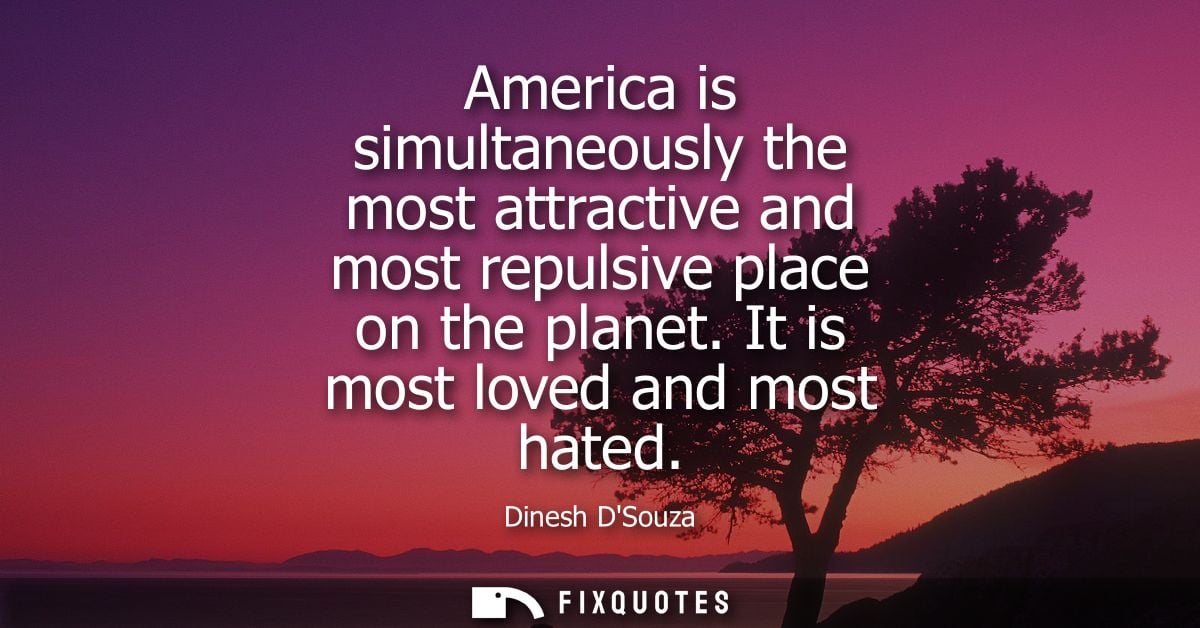 America is simultaneously the most attractive and most repulsive place on the planet. It is most loved and most hated