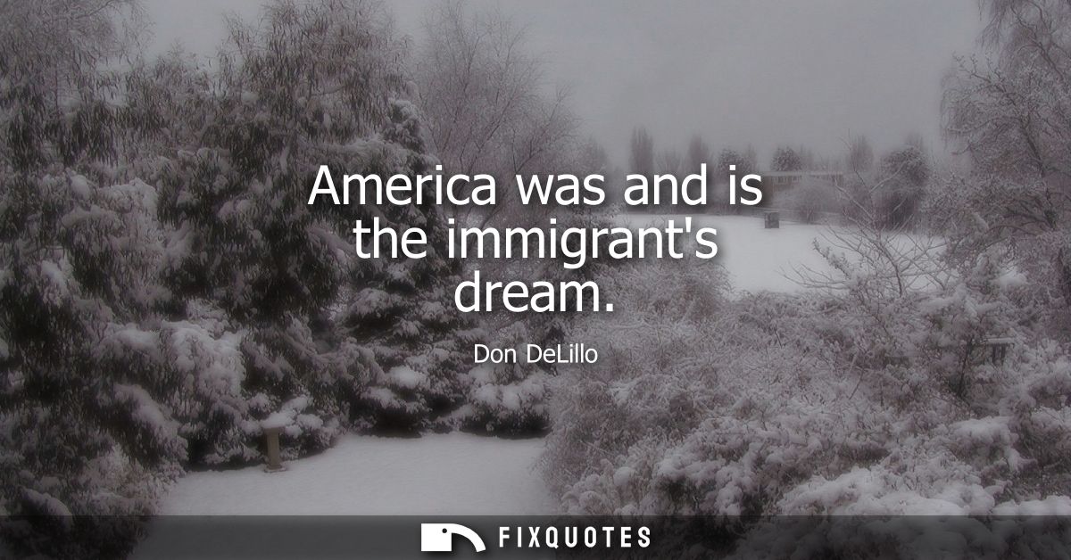 America was and is the immigrants dream