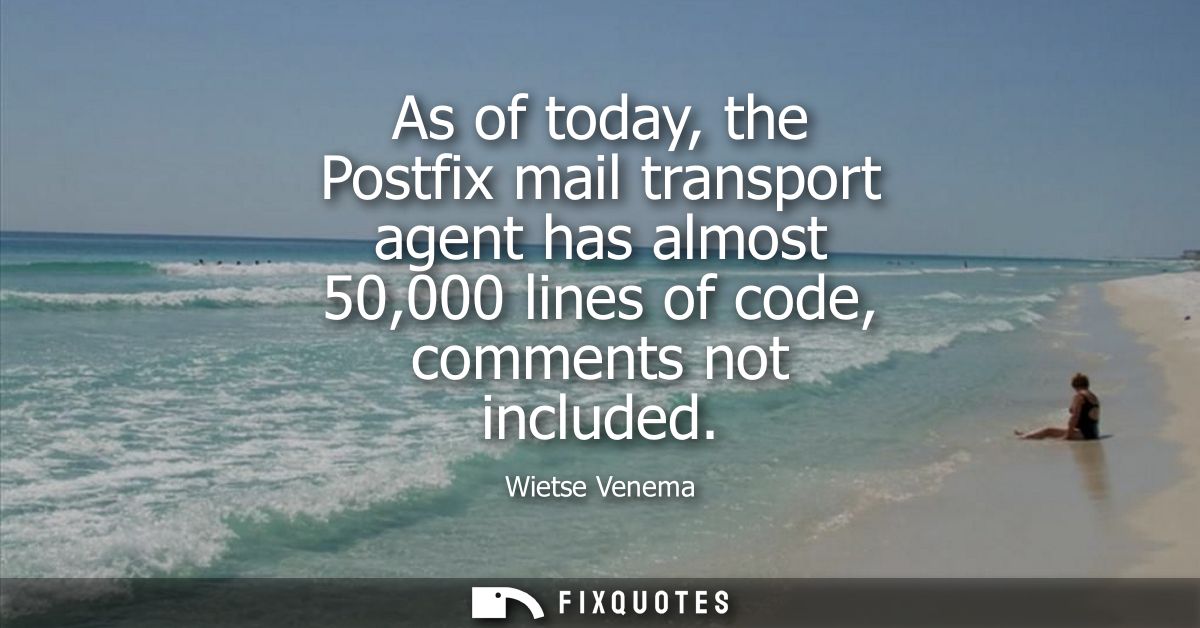 As of today, the Postfix mail transport agent has almost 50,000 lines of code, comments not included