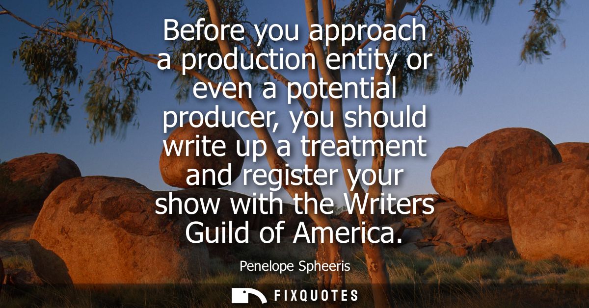 Before you approach a production entity or even a potential producer, you should write up a treatment and register your 