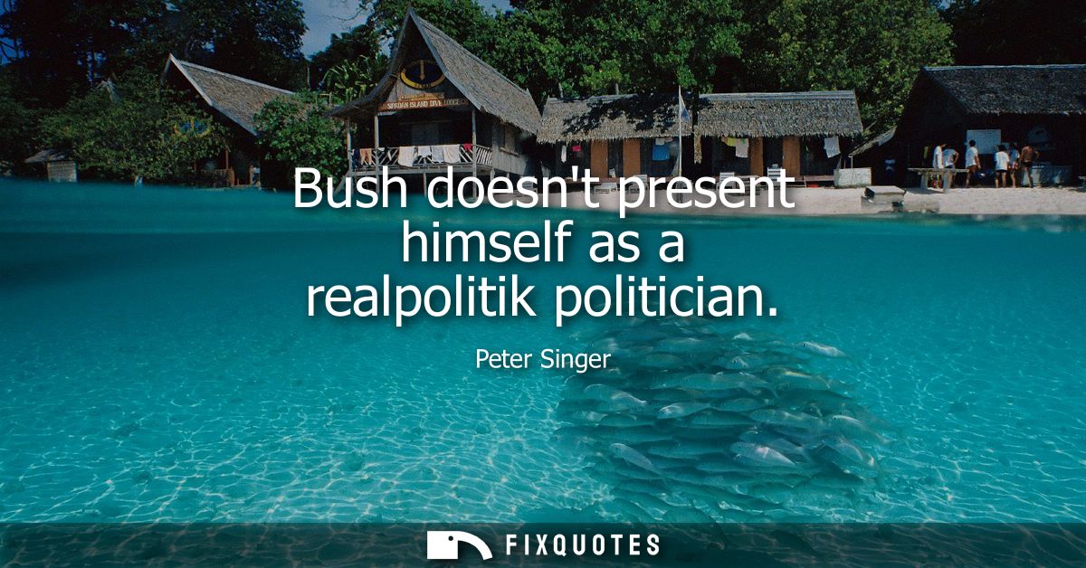 Bush doesnt present himself as a realpolitik politician