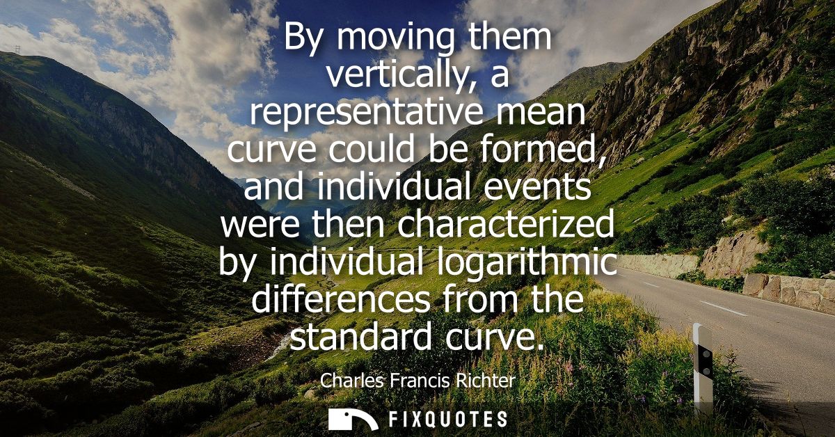 By moving them vertically, a representative mean curve could be formed, and individual events were then characterized by