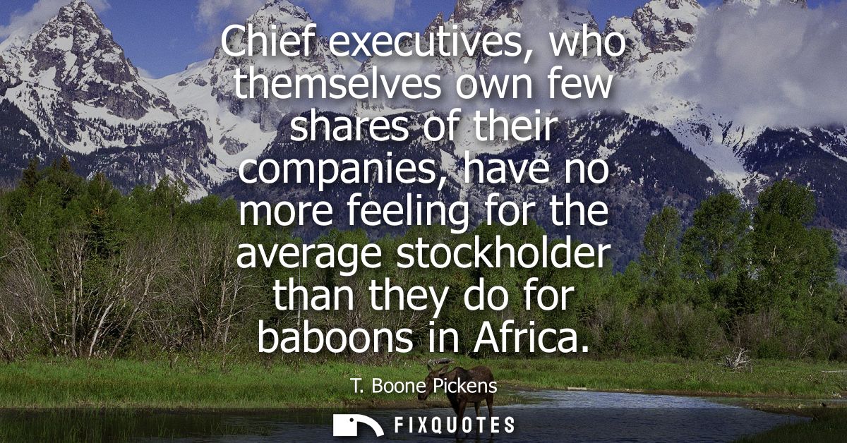 Chief executives, who themselves own few shares of their companies, have no more feeling for the average stockholder tha