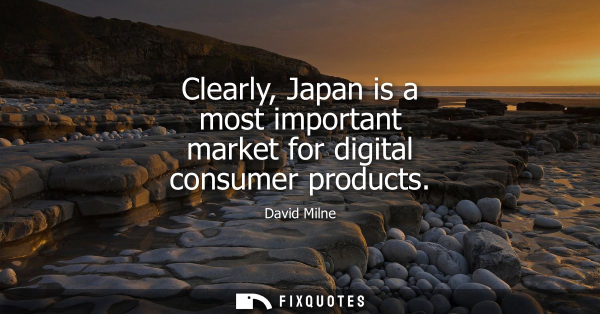 Clearly, Japan is a most important market for digital consumer products