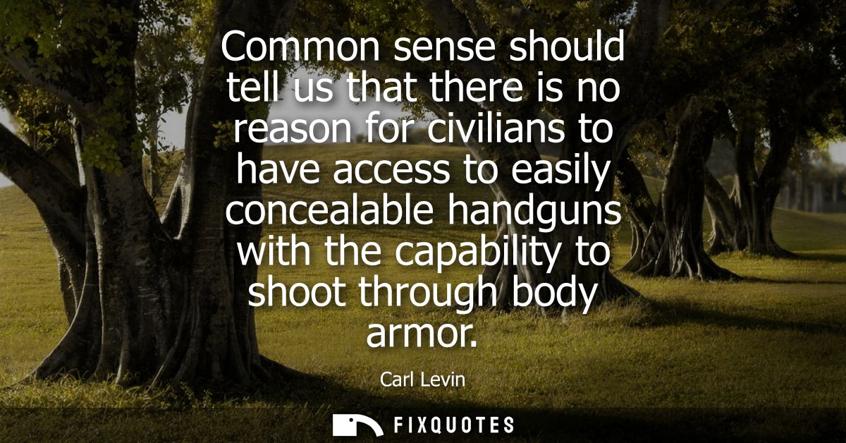 Common sense should tell us that there is no reason for civilians to have access to easily concealable handguns with the