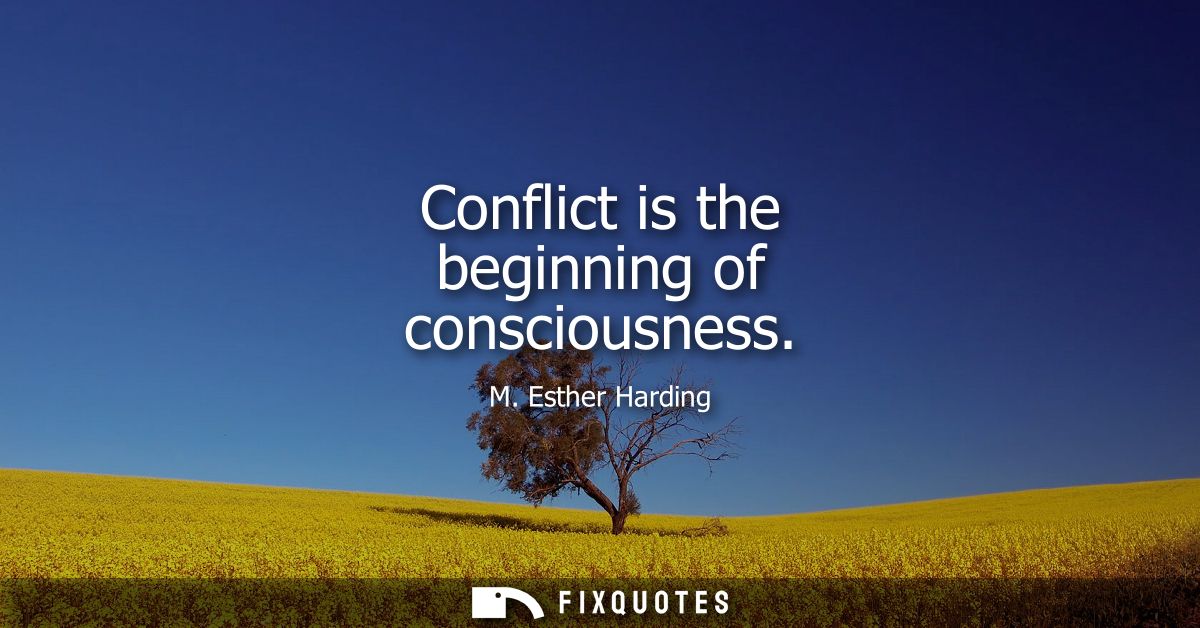 Conflict is the beginning of consciousness