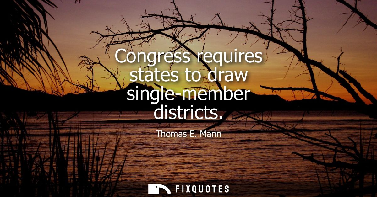Congress requires states to draw single-member districts