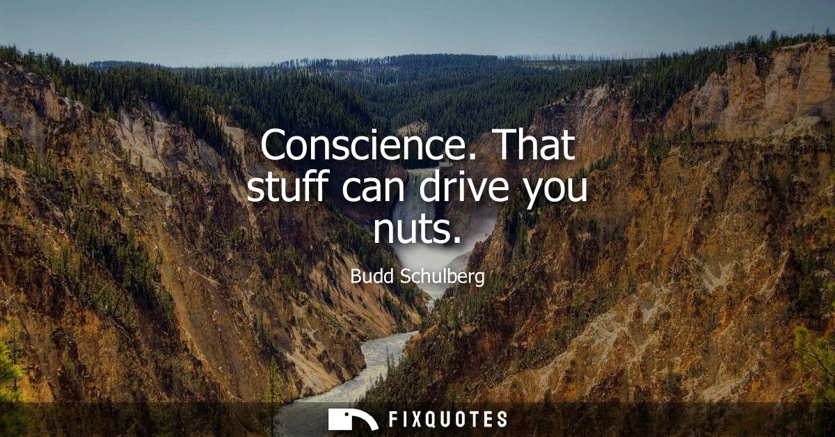 Conscience. That stuff can drive you nuts