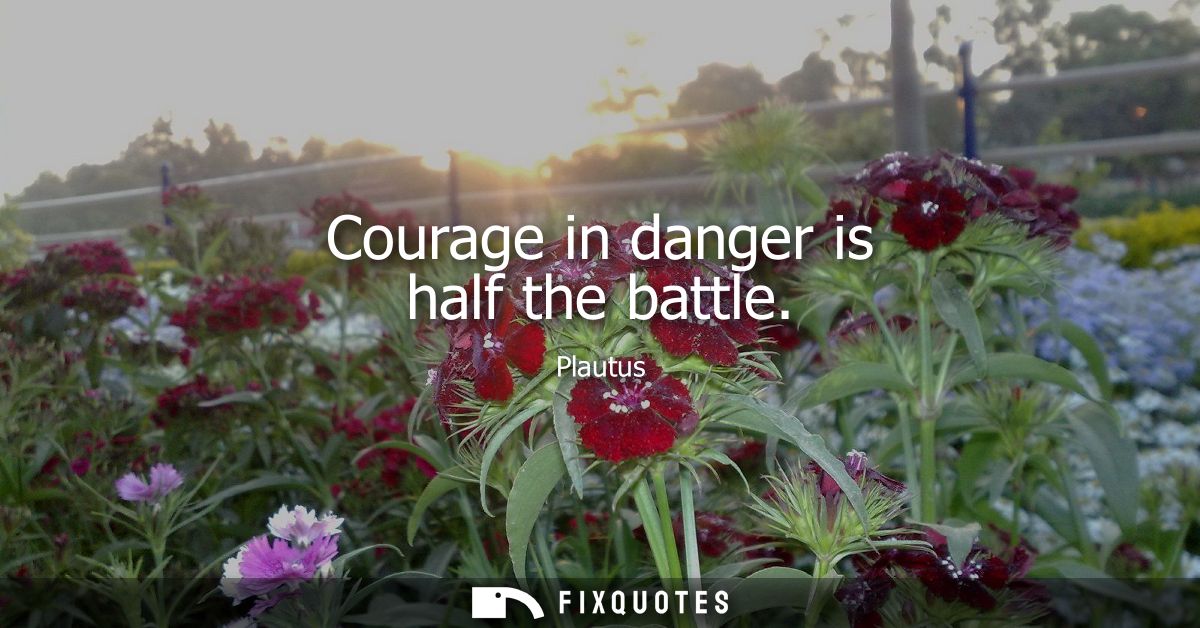 Courage in danger is half the battle