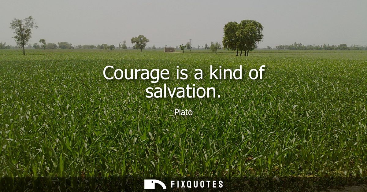 Courage is a kind of salvation