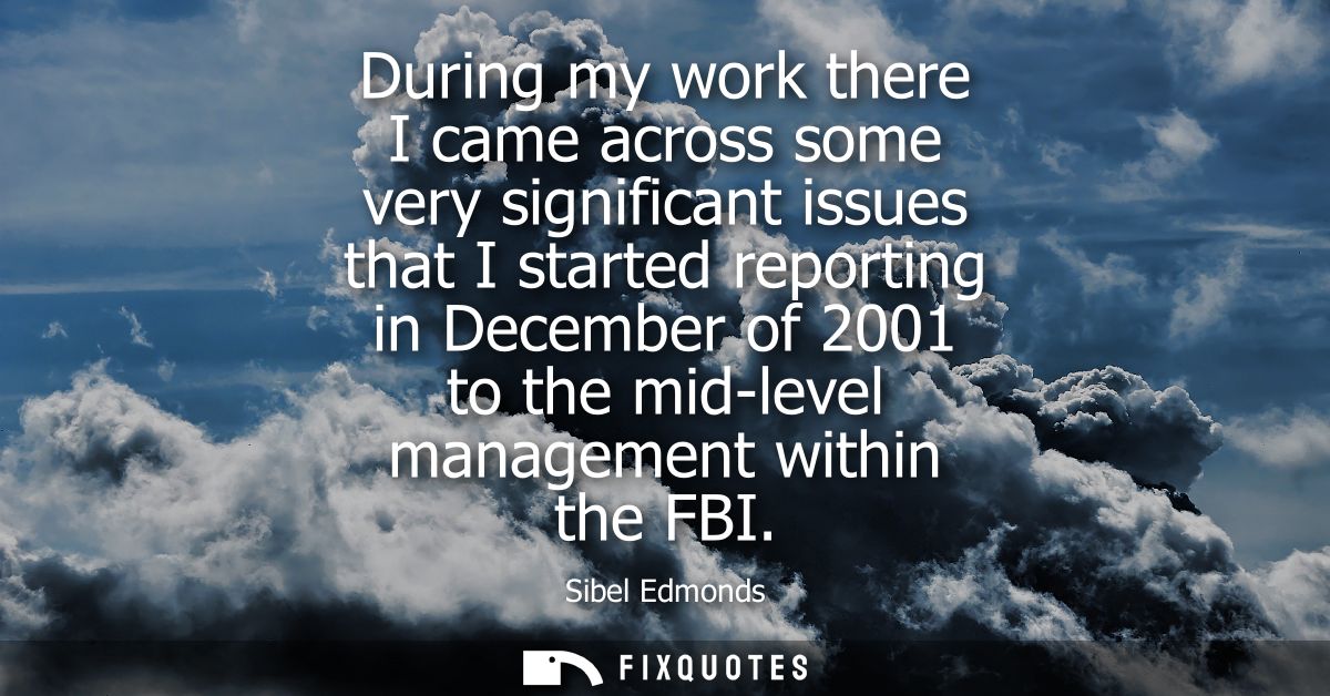 During my work there I came across some very significant issues that I started reporting in December of 2001 to the mid-