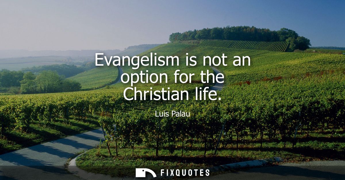 Evangelism is not an option for the Christian life