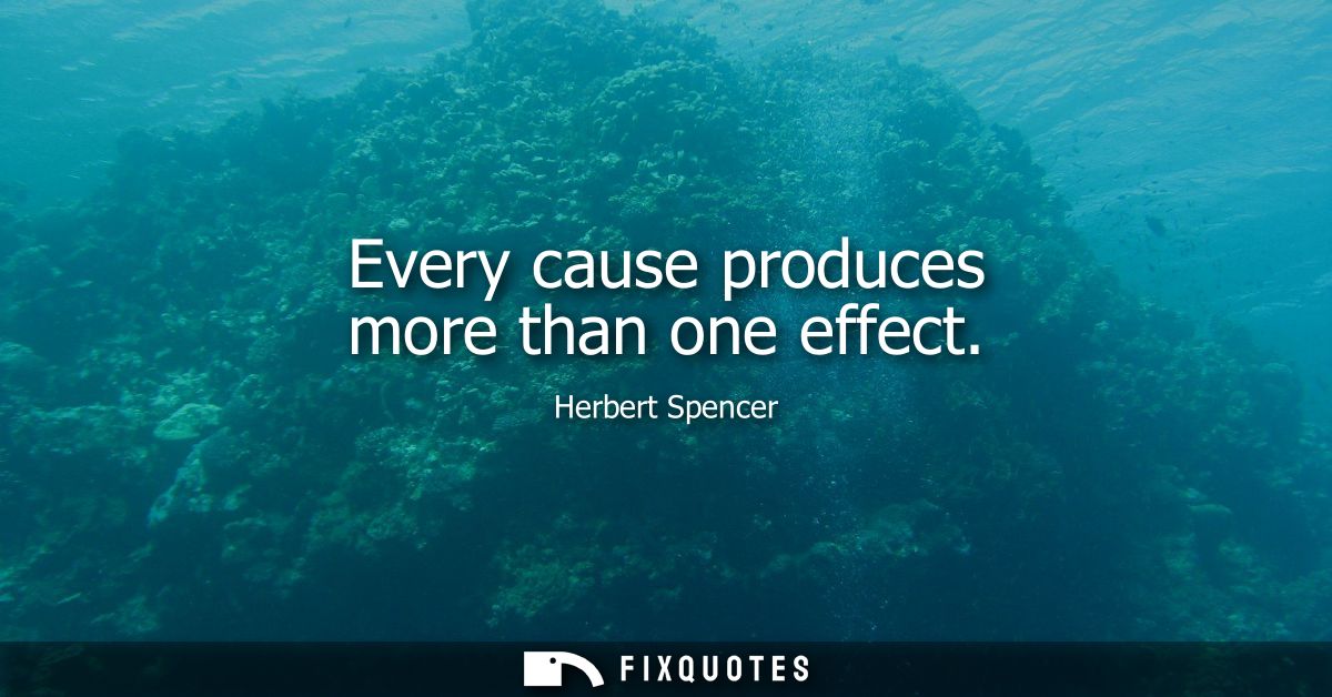 Every cause produces more than one effect