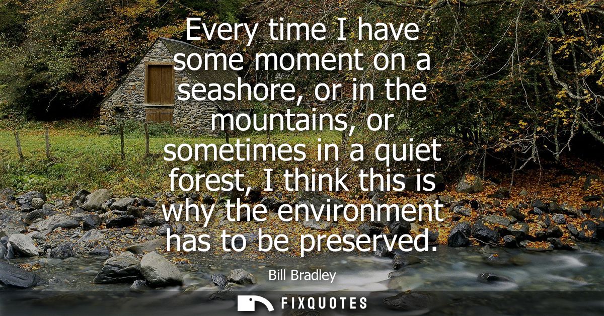 Every time I have some moment on a seashore, or in the mountains, or sometimes in a quiet forest, I think this is why th