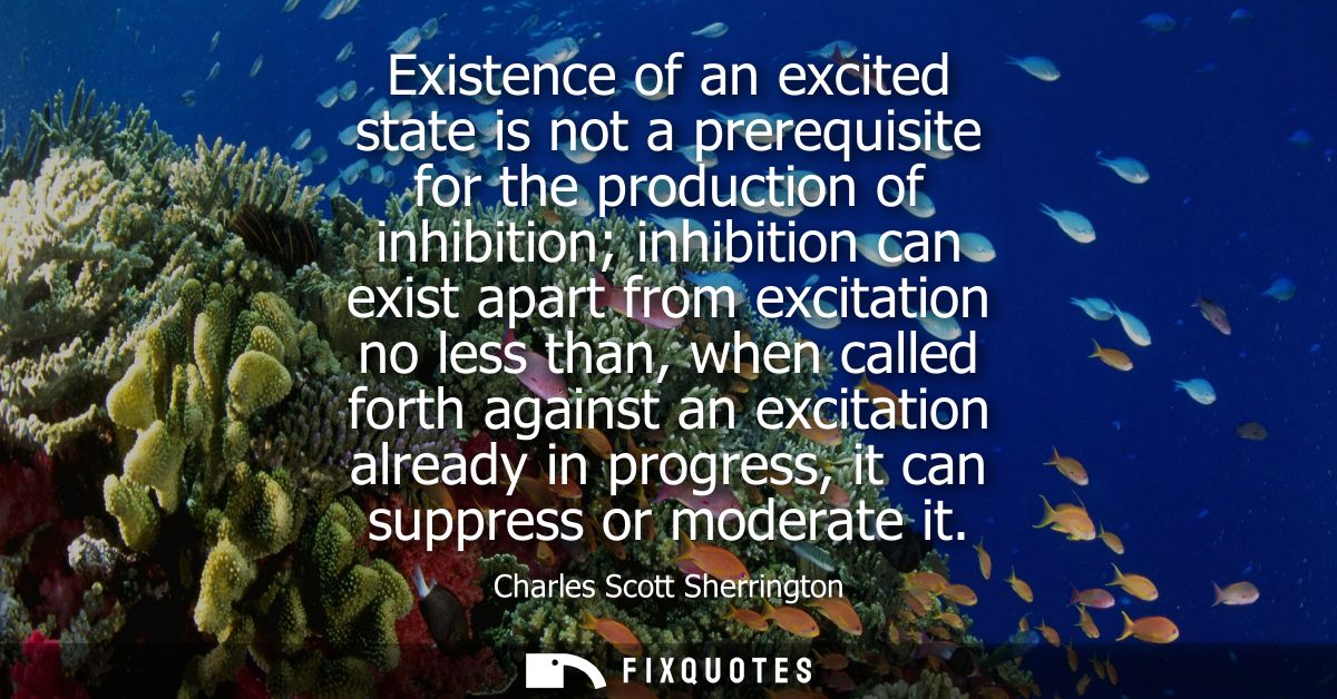 Existence of an excited state is not a prerequisite for the production of inhibition inhibition can exist apart from exc