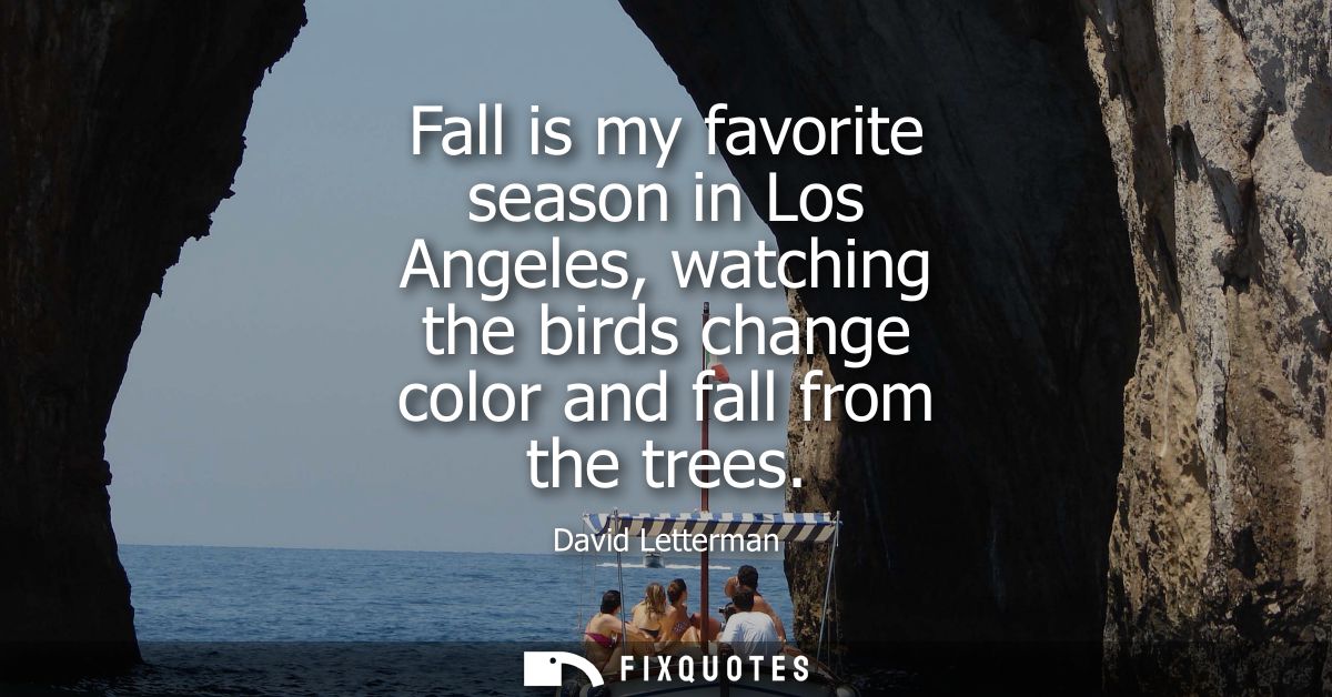 Fall is my favorite season in Los Angeles, watching the birds change color and fall from the trees