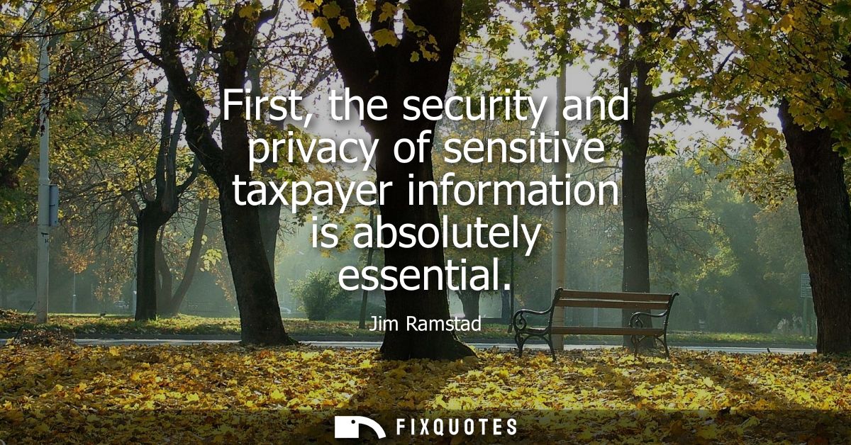 First, the security and privacy of sensitive taxpayer information is absolutely essential