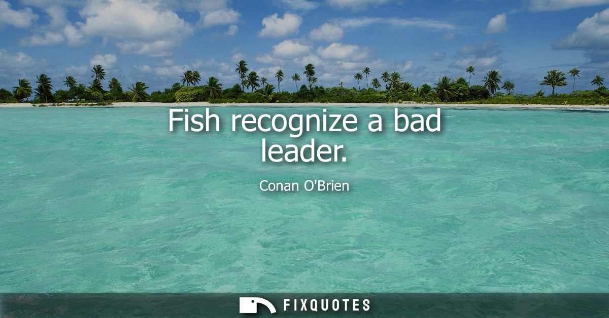Fish recognize a bad leader