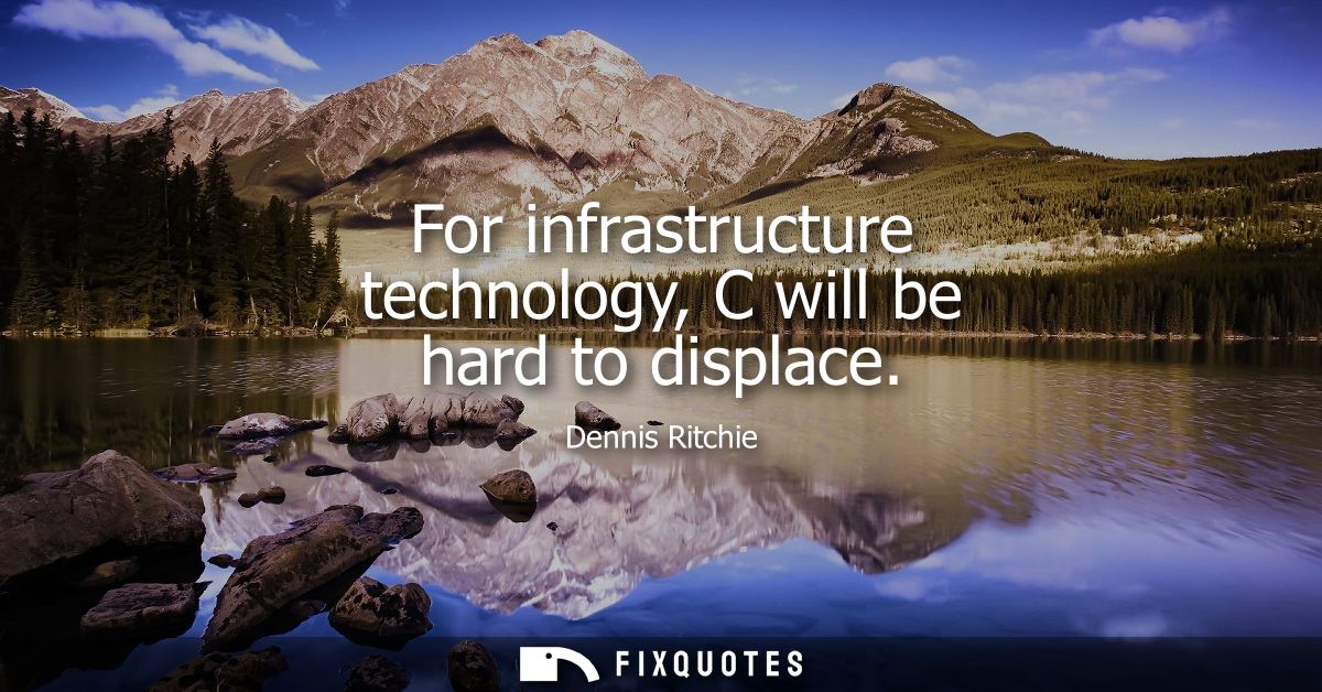 For infrastructure technology, C will be hard to displace