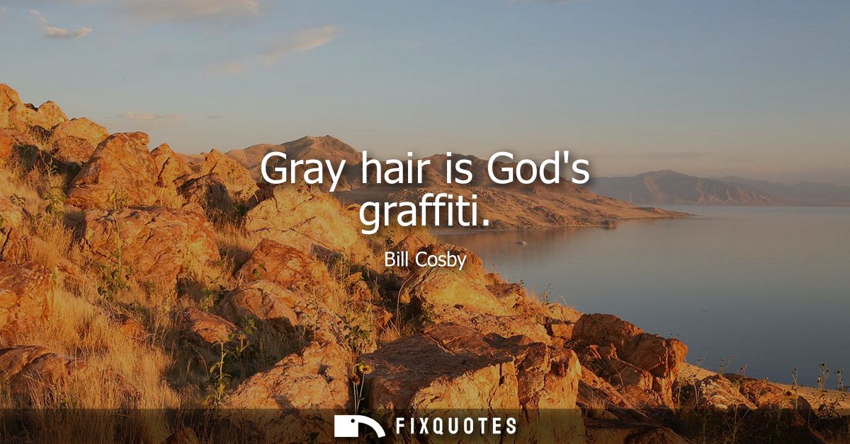 Gray hair is Gods graffiti