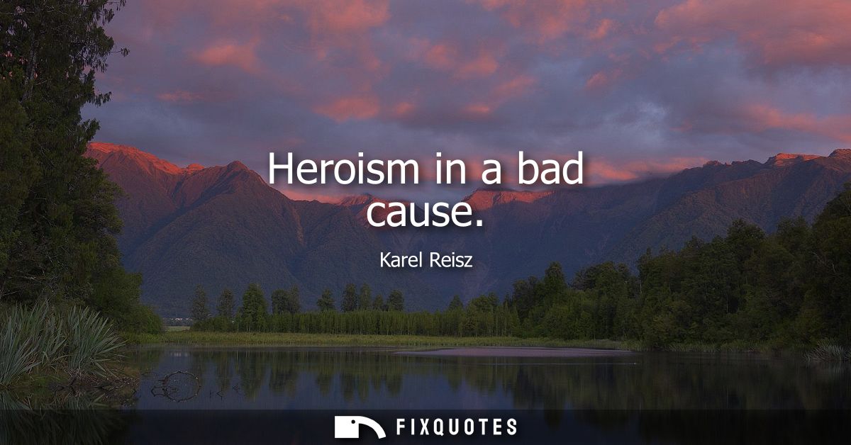 Heroism in a bad cause