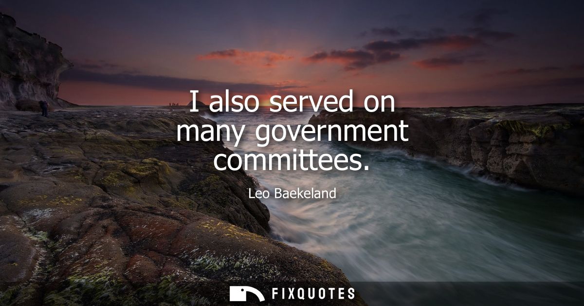 I also served on many government committees