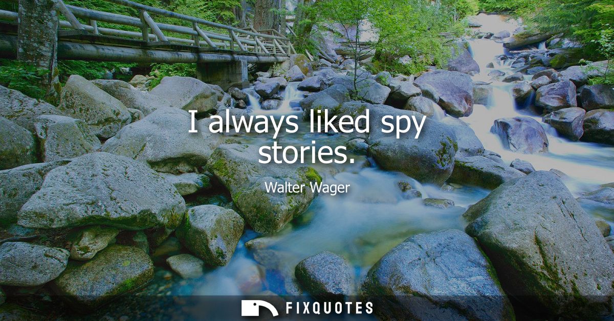 I always liked spy stories
