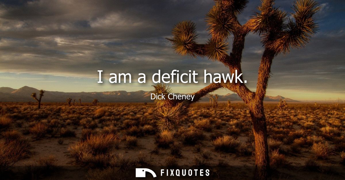I am a deficit hawk