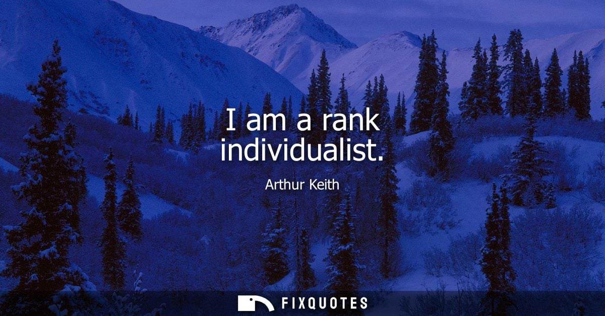 I am a rank individualist