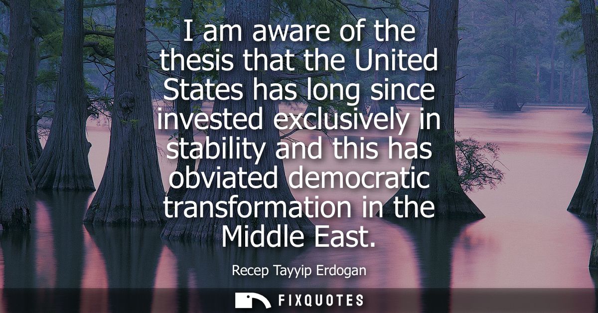 I am aware of the thesis that the United States has long since invested exclusively in stability and this has obviated d
