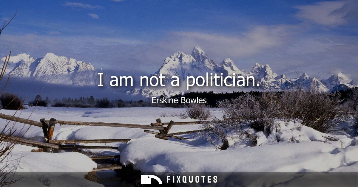 I am not a politician