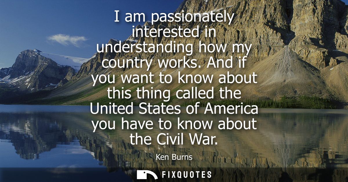 I am passionately interested in understanding how my country works. And if you want to know about this thing called the 