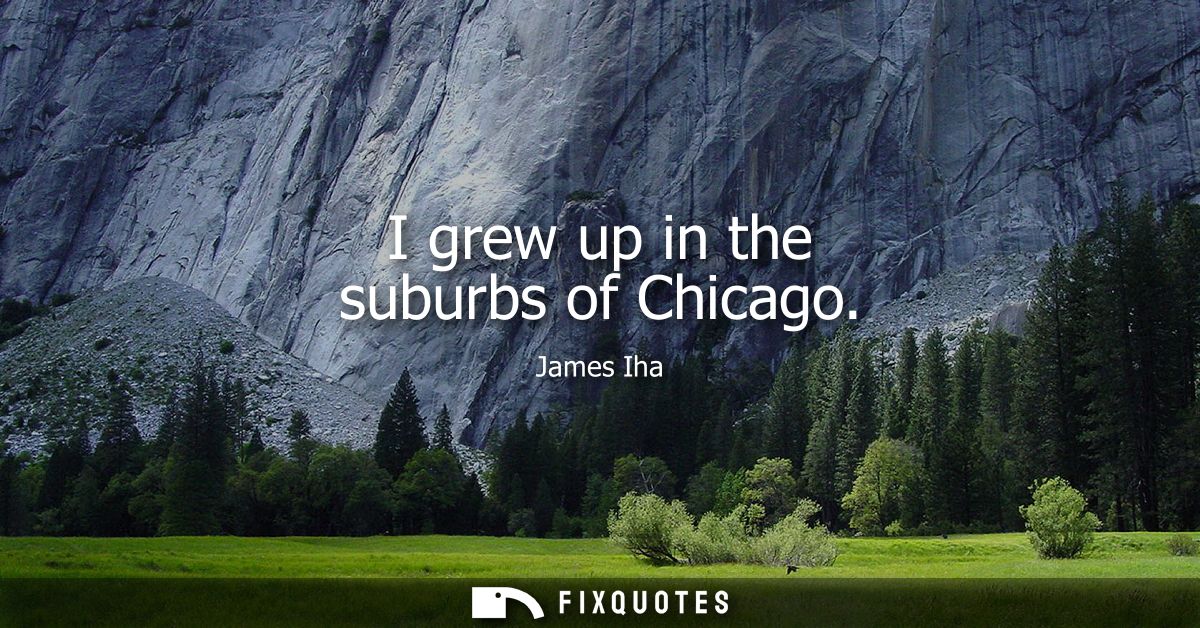 I grew up in the suburbs of Chicago