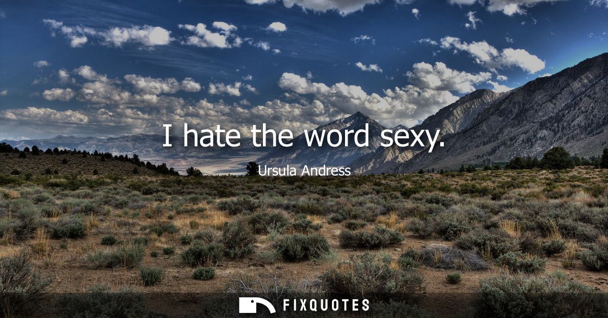 I hate the word sexy
