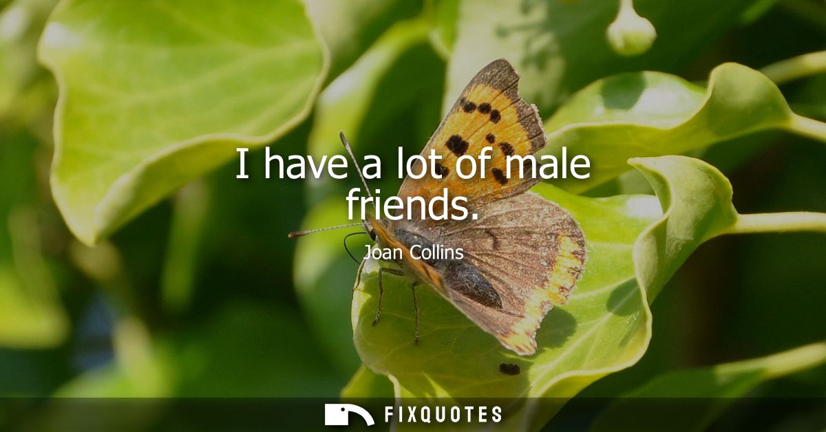 I have a lot of male friends